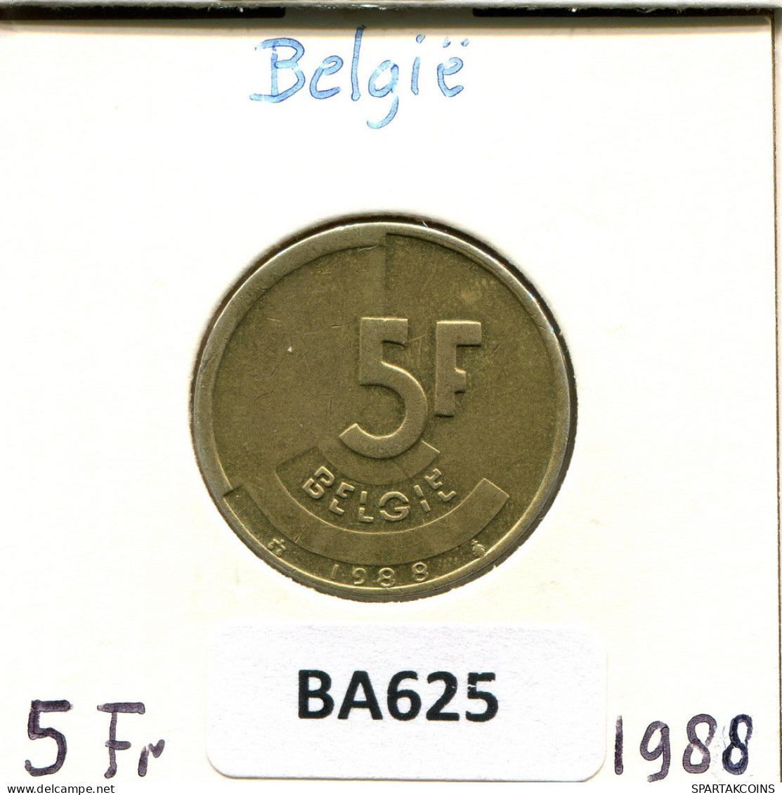 5 FRANCS 1987 DUTCH Text BELGIEN BELGIUM Münze #BA625.D.A - 5 Frank
