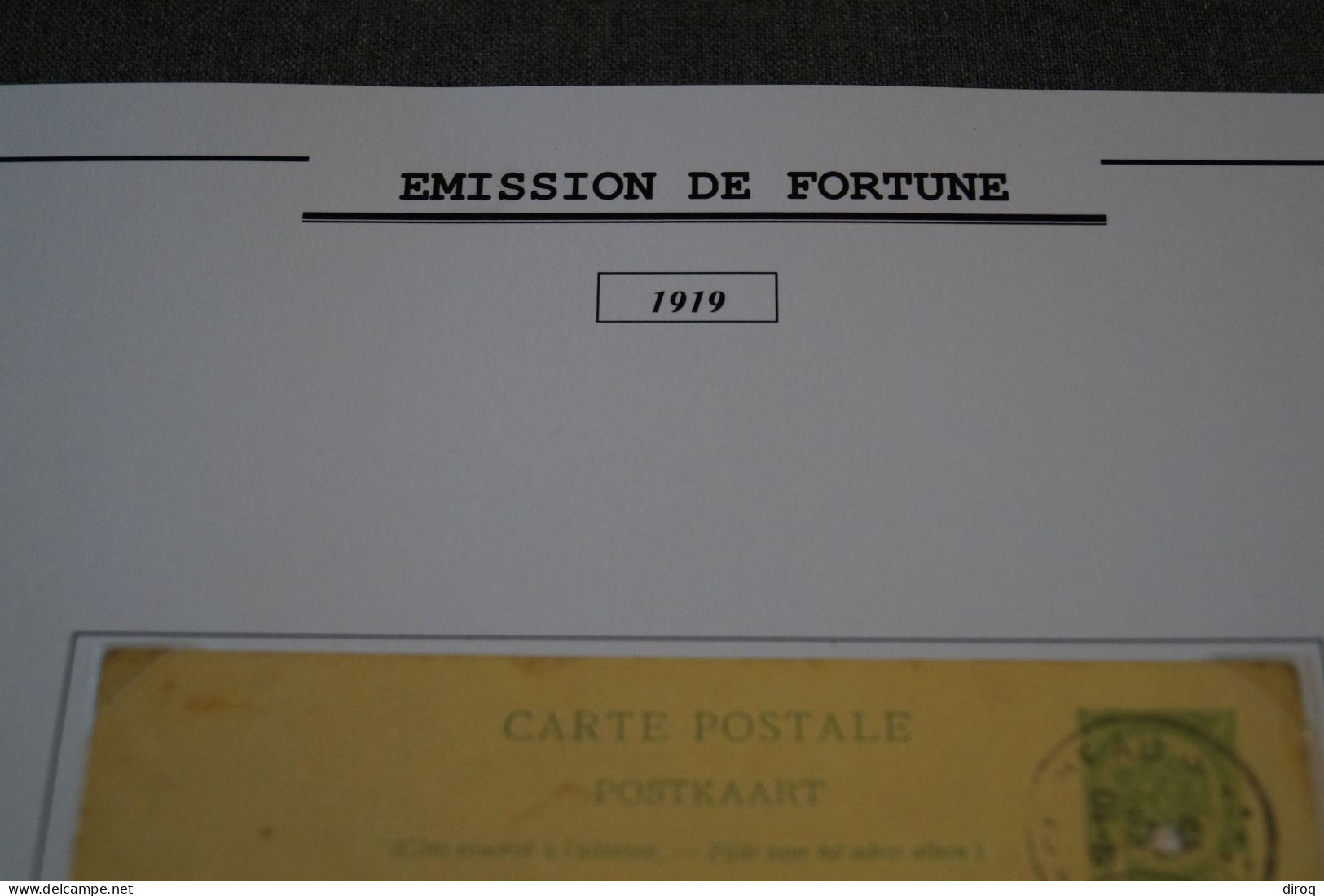 Emission De Fortune 1919 , N° 31 ,perforé ,état Pour Collection Voir Photos - Briefkaarten 1909-1934