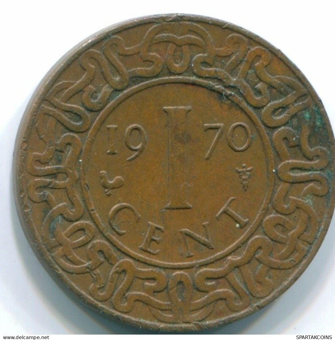1 CENT 1970 SURINAME Netherlands Bronze Cock Colonial Coin #S10942.U.A - Surinam 1975 - ...