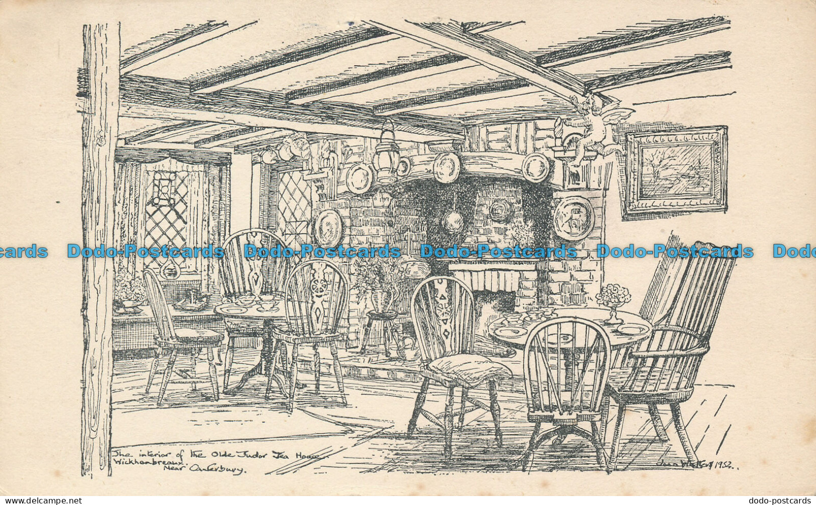 R015848 The Interior Of The Olde Tudor Tea House. Wickhambreaux Near Canterbury. - Wereld