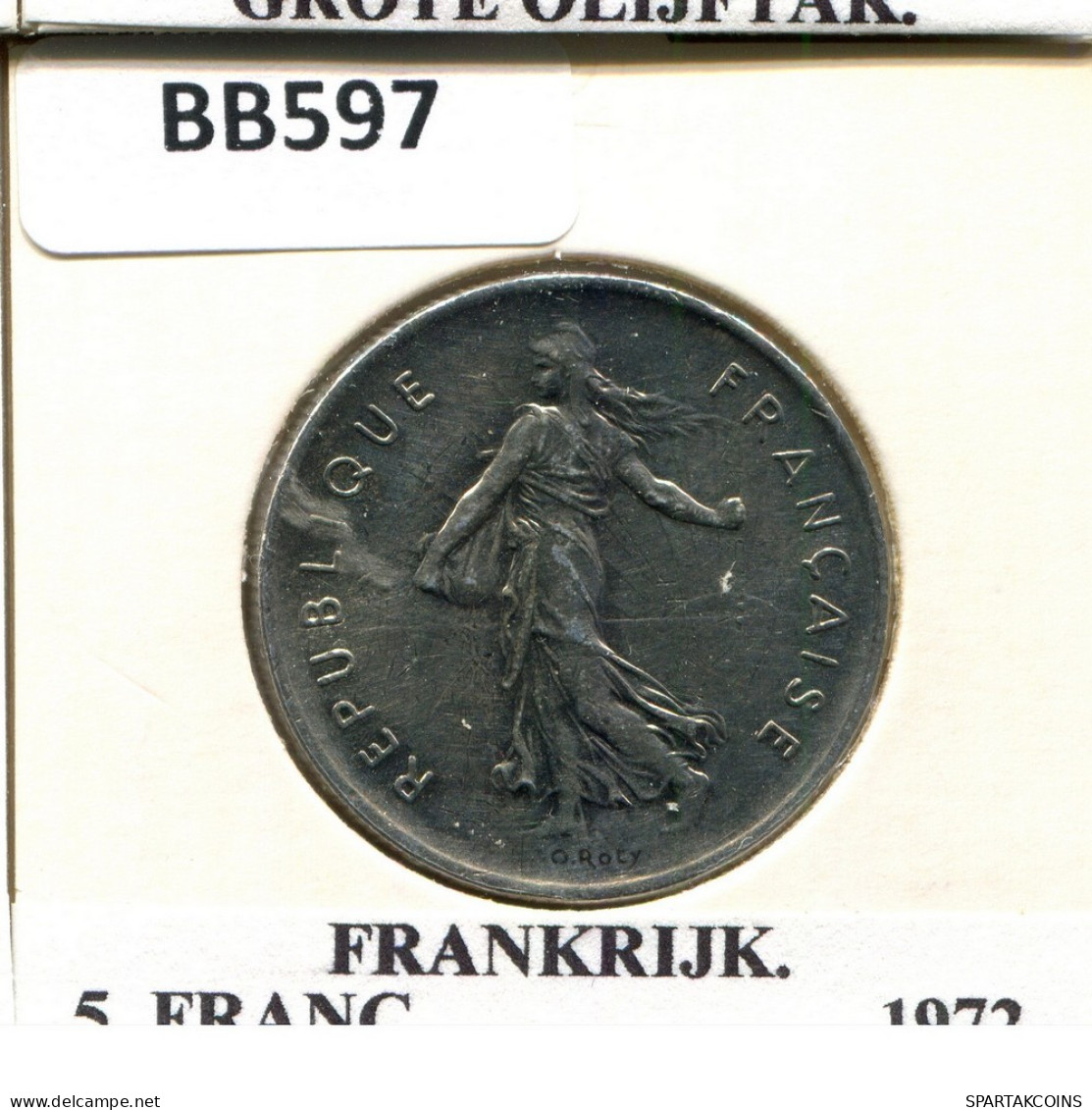 5 FRANCS 1972 FRANCE Pièce #BB597.F.A - 5 Francs