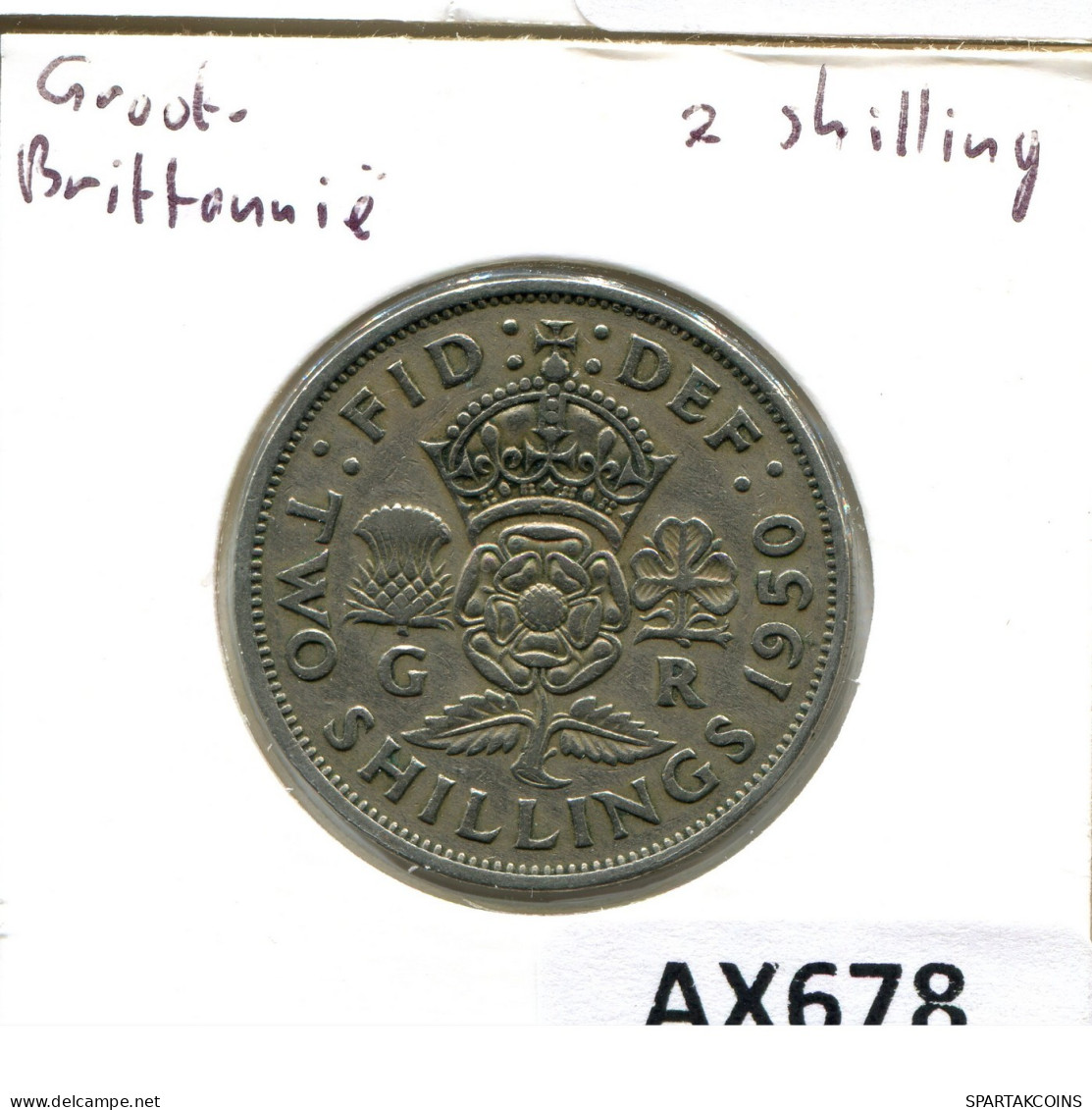 2 SHILLING 1950 UK GBAN BRETAÑA GREAT BRITAIN Moneda #AX678.E.A - J. 1 Florin / 2 Schillings