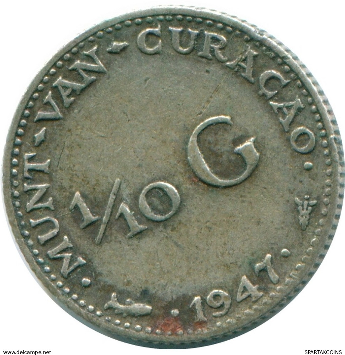 1/10 GULDEN 1947 CURACAO Netherlands SILVER Colonial Coin #NL11841.3.U.A - Curaçao