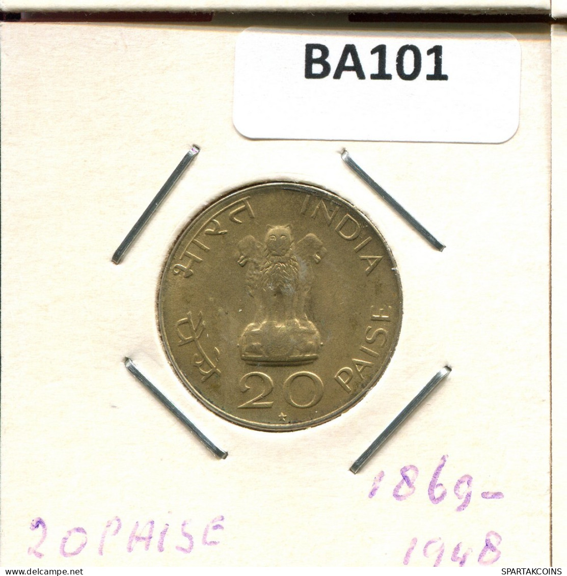 20 PAISE 1948 INDIA Coin #BA101.U.A - Indien