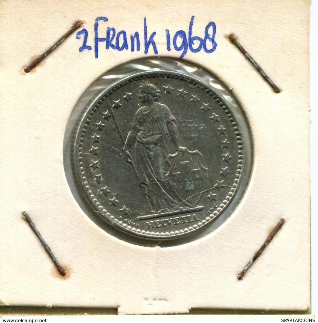 2 FRANCS 1968 B SCHWEIZ SWITZERLAND Münze #AY068.3.D.A - Andere & Zonder Classificatie