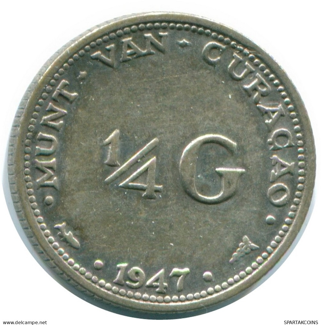 1/4 GULDEN 1947 CURACAO Netherlands SILVER Colonial Coin #NL10838.4.U.A - Curaçao