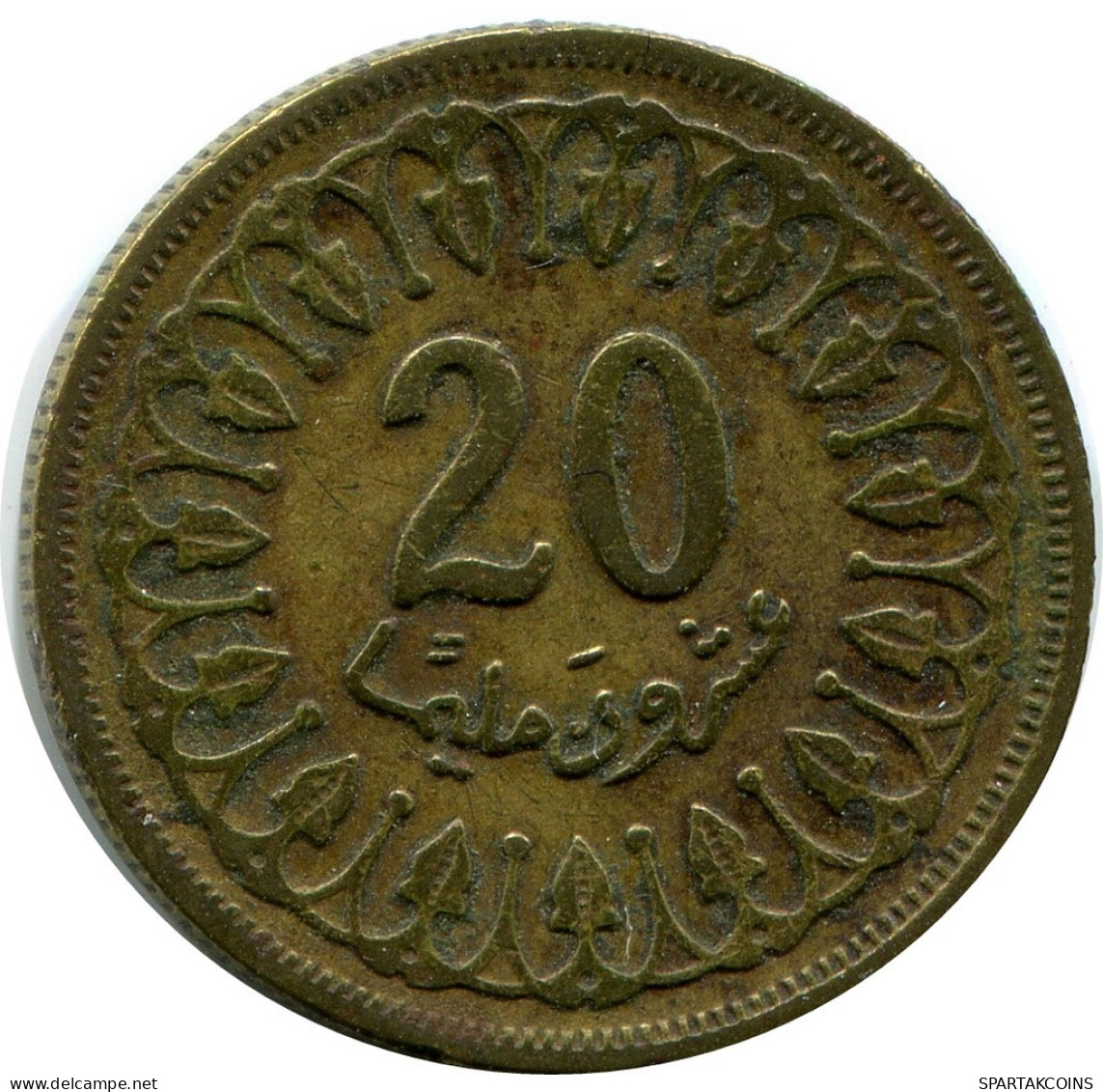 20 MILLIMES 1960 TUNESIEN TUNISIA Islamisch Münze #AP231.D.A - Tunisie