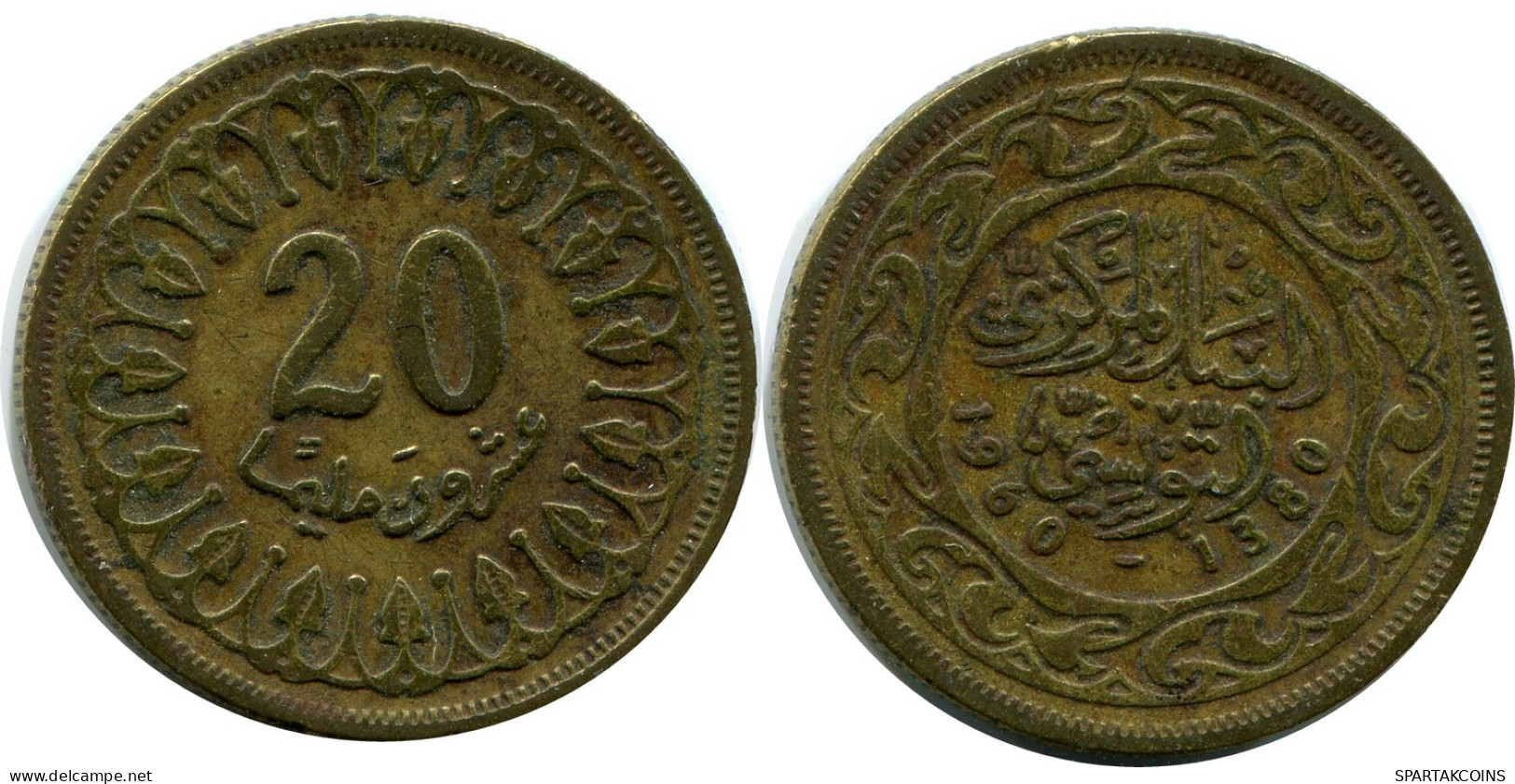 20 MILLIMES 1960 TUNESIEN TUNISIA Islamisch Münze #AP231.D.A - Tunesië