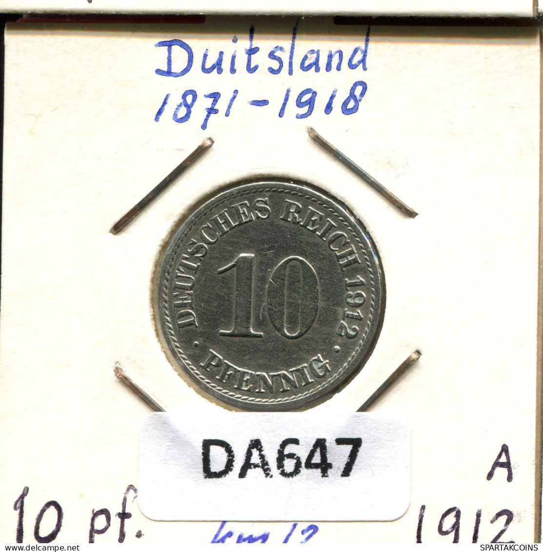 10 PFENNIG 1912 A ALLEMAGNE Pièce GERMANY #DA647.2.F.A - 10 Pfennig