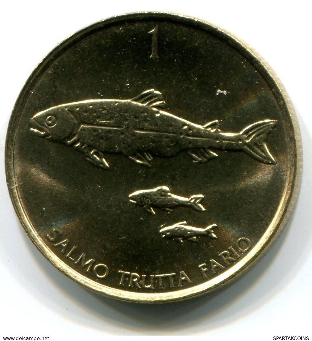 1 TOLAR 2001 SLOVÉNIE SLOVENIA UNC Fish Pièce #W11298.F.A - Slowenien