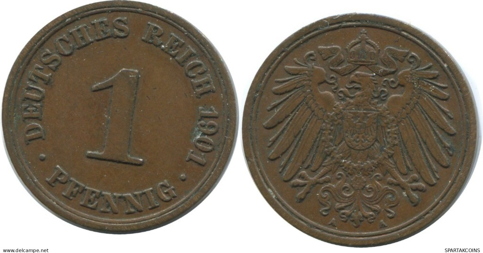 1 PFENNIG 1901 A DEUTSCHLAND Münze GERMANY #AE587.D.A - 1 Pfennig