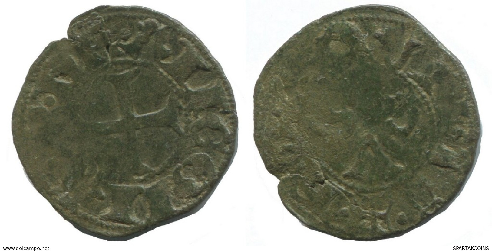 CRUSADER CROSS Authentic Original MEDIEVAL EUROPEAN Coin 0.6g/14mm #AC179.8.U.A - Autres – Europe