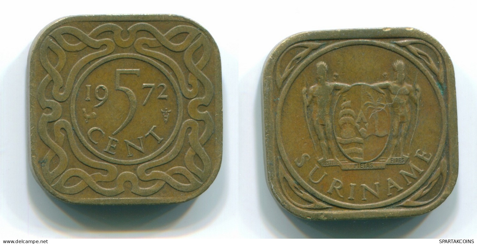 5 CENTS 1972 SURINAM NIEDERLANDE Nickel-Brass Koloniale Münze #S12991.D.A - Surinam 1975 - ...