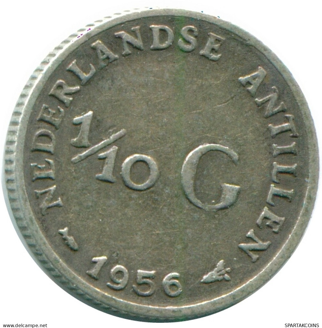 1/10 GULDEN 1956 NETHERLANDS ANTILLES SILVER Colonial Coin #NL12123.3.U.A - Niederländische Antillen