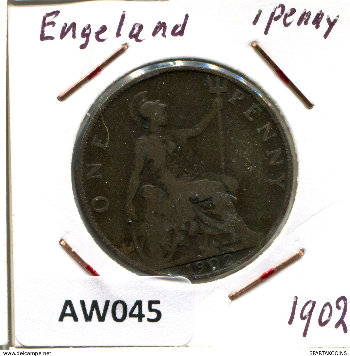 PENNY 1902 UK GREAT BRITAIN Coin #AW045.U.A - D. 1 Penny