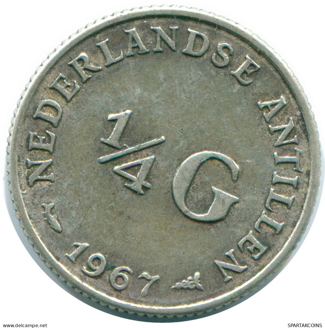 1/4 GULDEN 1967 ANTILLES NÉERLANDAISES ARGENT Colonial Pièce #NL11576.4.F.A - Niederländische Antillen