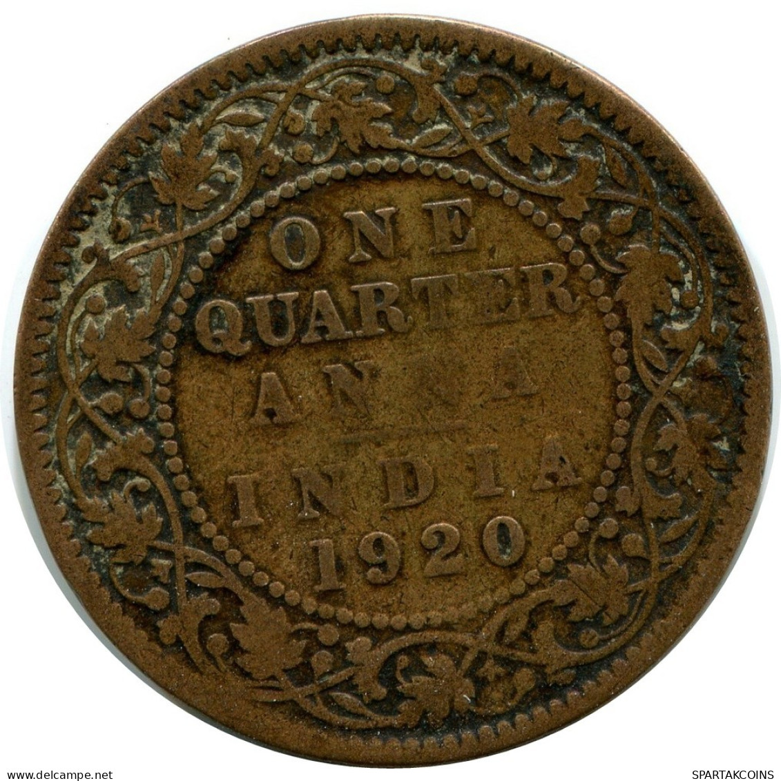 1/4 ANNA 1920 INDIA-BRITISH Coin #AY959.U.A - India