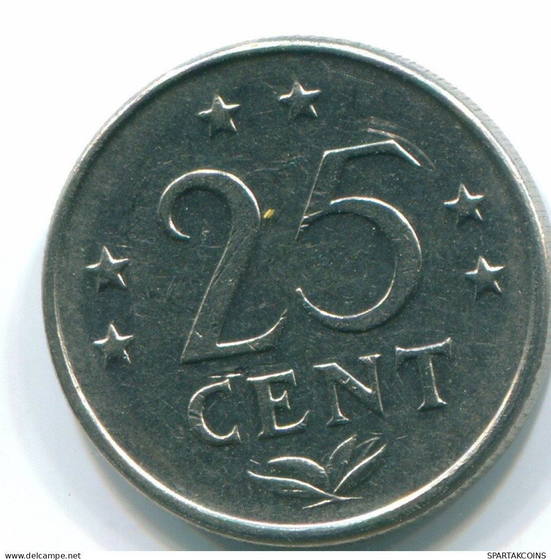 25 CENTS 1971 ANTILLAS NEERLANDESAS Nickel Colonial Moneda #S11586.E.A - Antilles Néerlandaises
