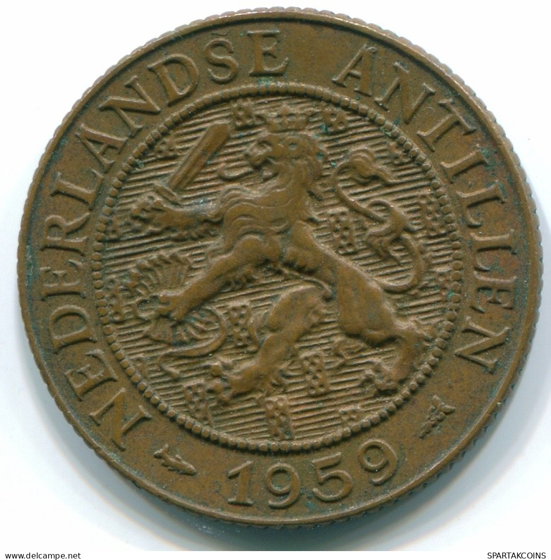 2 1/2 CENT 1959 CURACAO Netherlands Bronze Colonial Coin #S10159.U.A - Curaçao