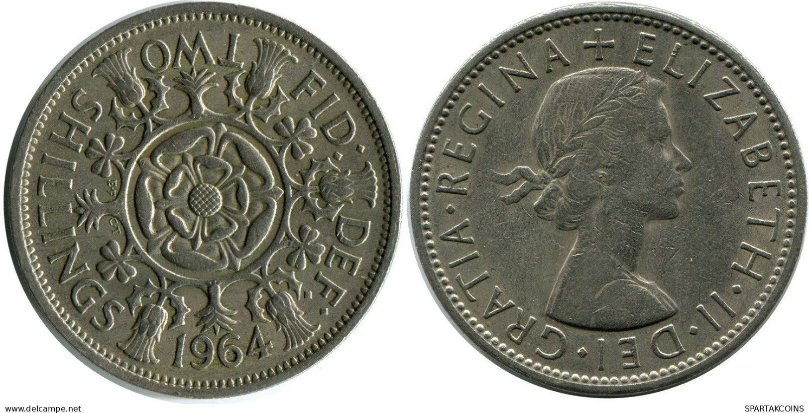 2 SHILLING 1964 UK GBAN BRETAÑA GREAT BRITAIN Moneda #AY996.E.A - J. 1 Florin / 2 Shillings