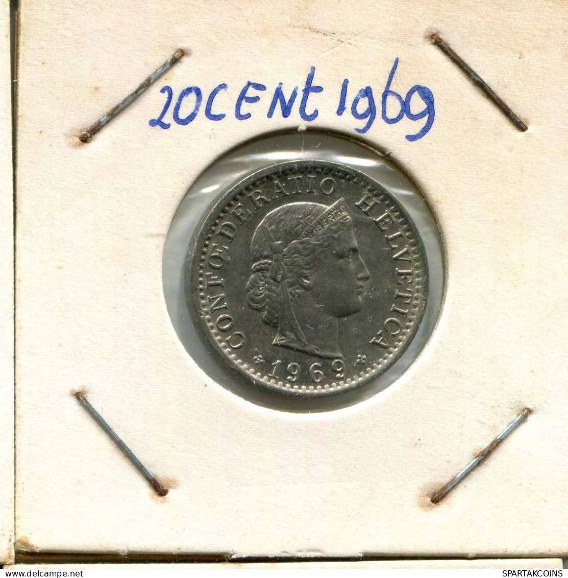 20 RAPPEN 1969 B SWITZERLAND Coin #AX995.3.U.A - Autres & Non Classés