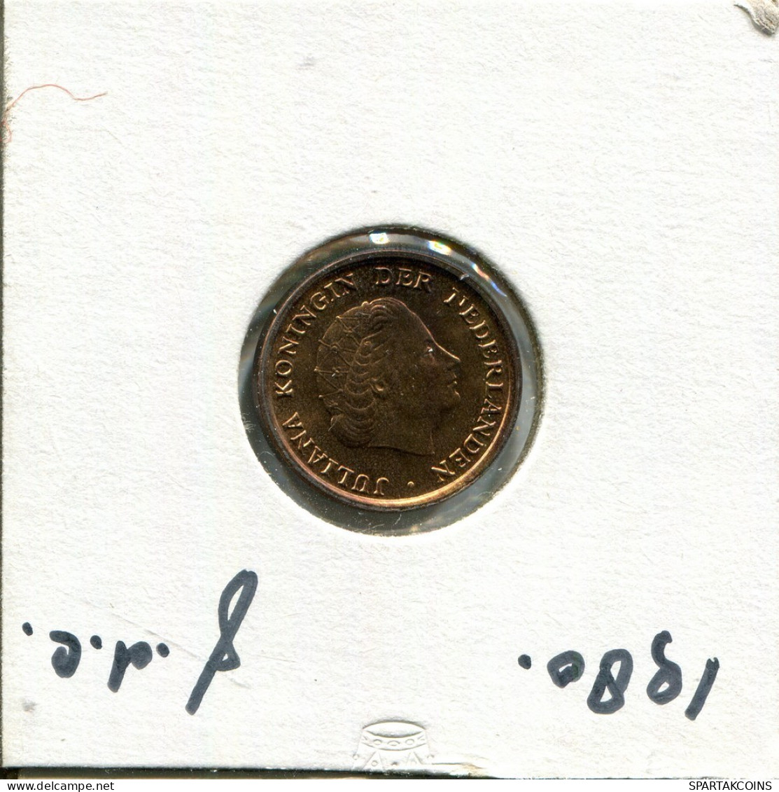 1 CENT 1980 NEERLANDÉS NETHERLANDS Moneda #AU417.E.A - 1948-1980: Juliana