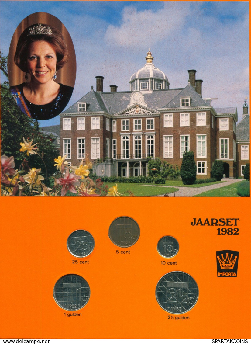 NIEDERLANDE NETHERLANDS 1982 MINT SET 5 Münze #SET1052.7.D.A - Jahressets & Polierte Platten