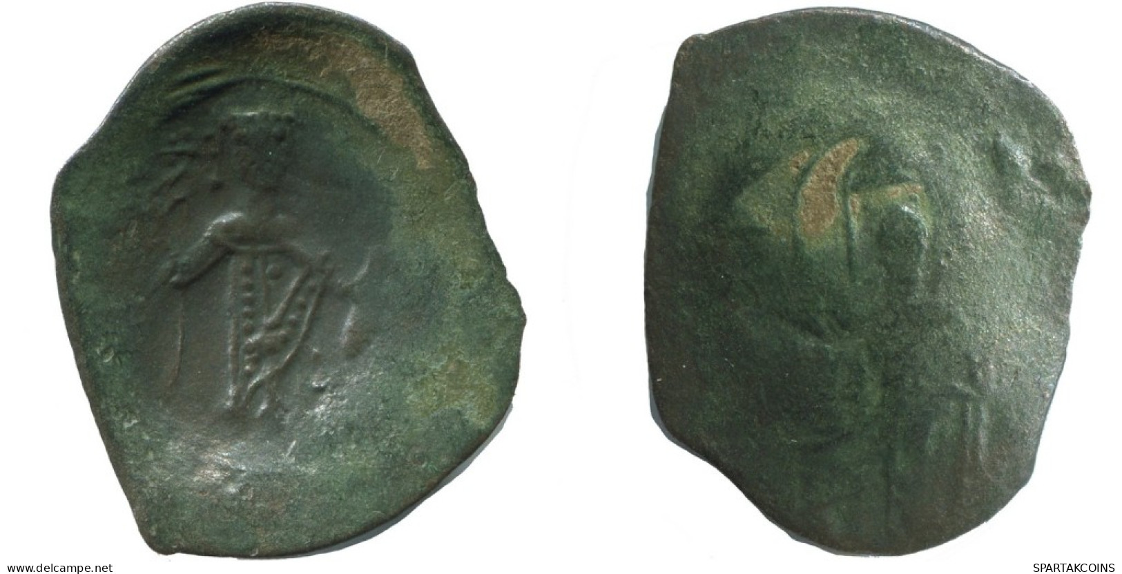 Authentique Original Antique BYZANTIN EMPIRE Trachy Pièce 1.1g/22mm #AG652.4.F.A - Byzantinische Münzen