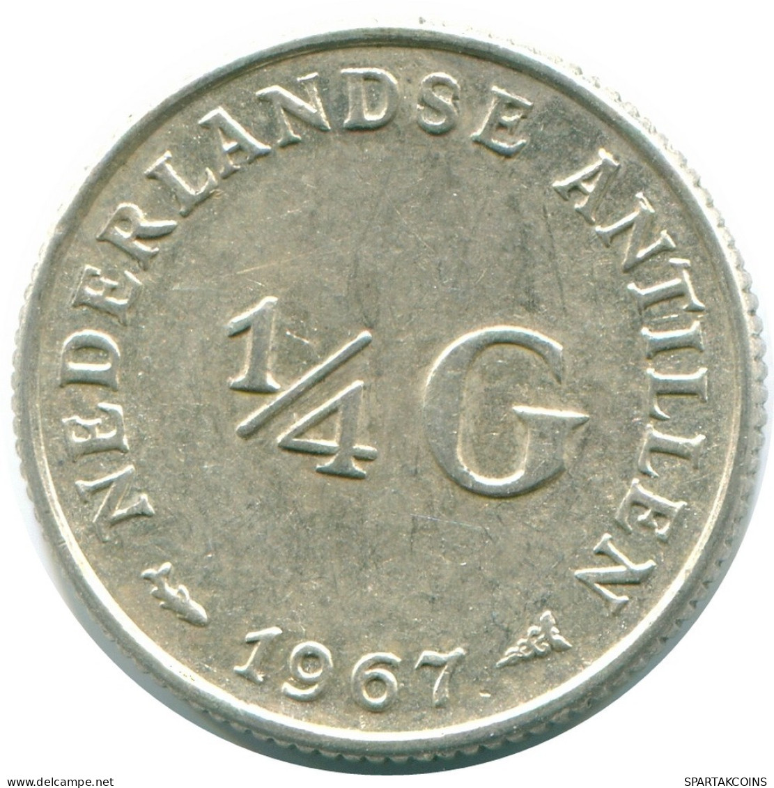 1/4 GULDEN 1967 NIEDERLÄNDISCHE ANTILLEN SILBER Koloniale Münze #NL11471.4.D.A - Netherlands Antilles