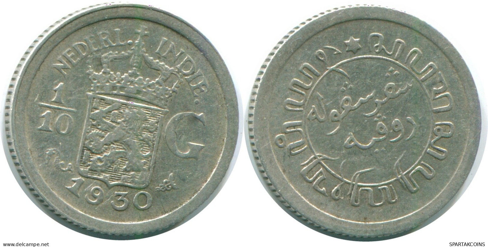 1/10 GULDEN 1930 NIEDERLANDE OSTINDIEN SILBER Koloniale Münze #NL13459.3.D.A - Dutch East Indies