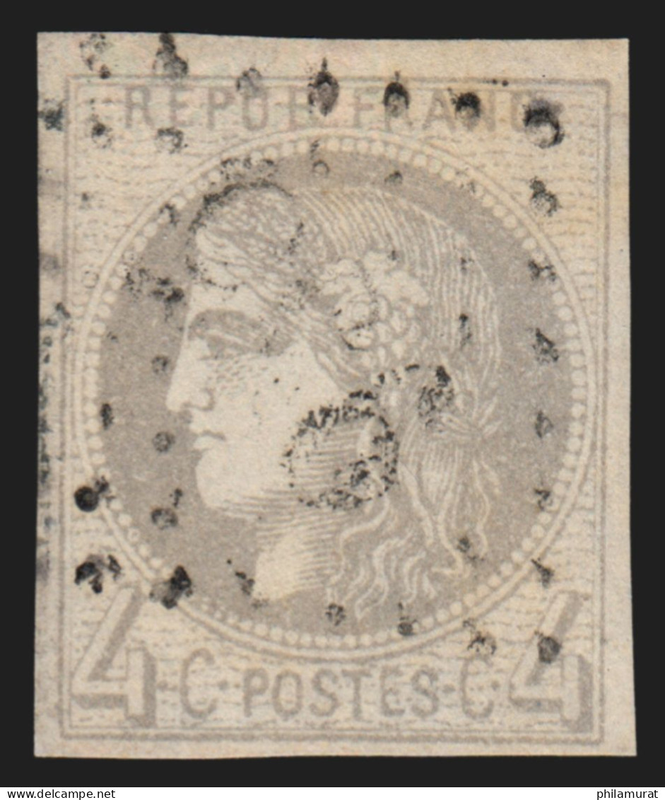 N°41B, Cérès Bordeaux 4c Gris, Report 2, Oblitéré, Signé A.BRUN - TB - 1870 Ausgabe Bordeaux