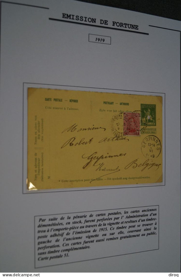 Emission De Fortune 1919 , N° 51 ,perforé ,état Pour Collection Voir Photos - Cartes Postales 1909-1934