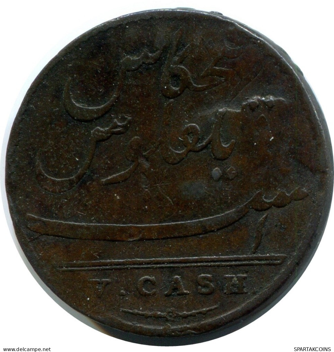 5 CASH 1803 INDIEN INDIA British Madras Münze #AY945.D.A - Inde
