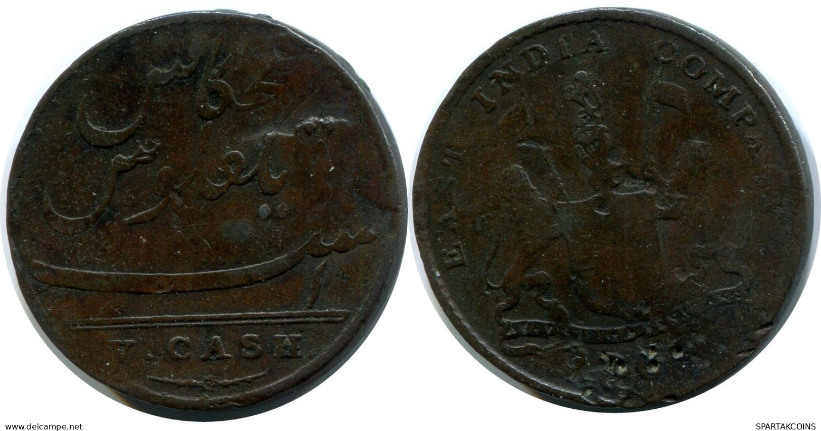 5 CASH 1803 INDIEN INDIA British Madras Münze #AY945.D.A - India