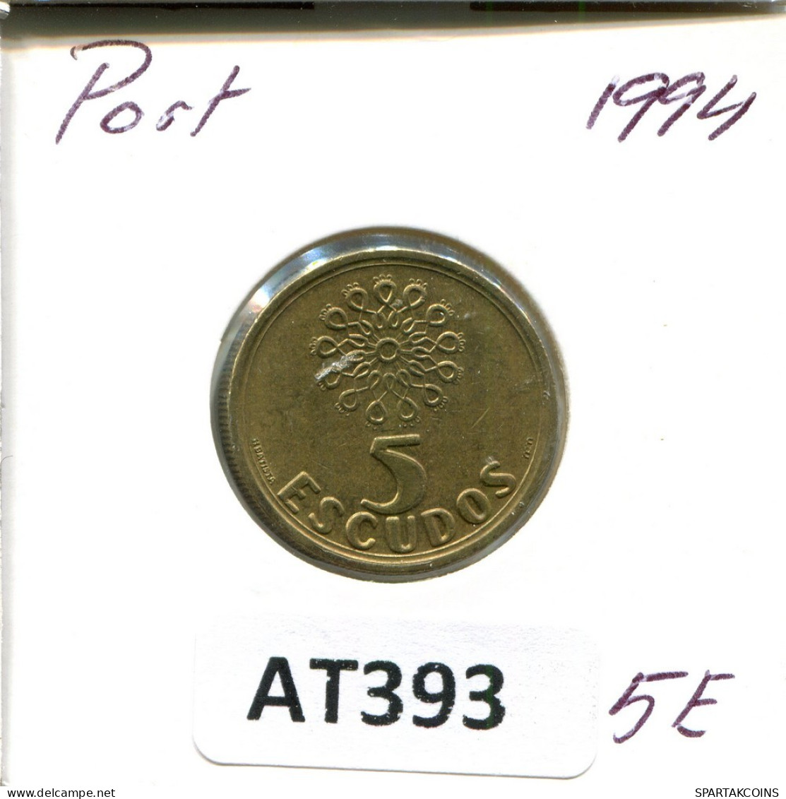 5 ESCUDOS 1994 PORTUGAL Moneda #AT393.E.A - Portugal