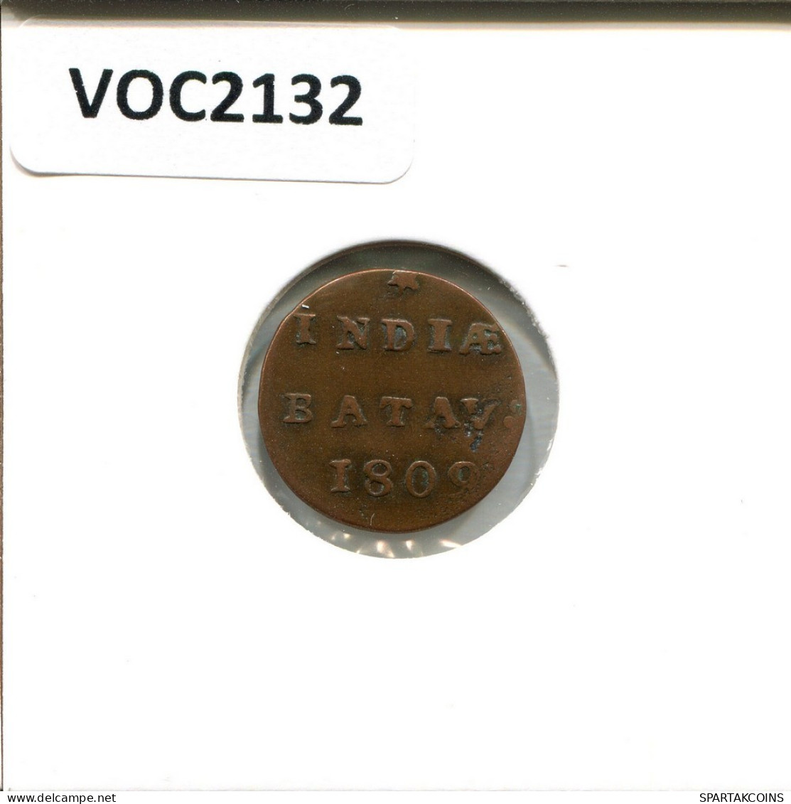 1809 BATAVIA VOC 1/2 DUIT NEERLANDÉS NETHERLANDS INDIES #VOC2132.10.E.A - Dutch East Indies