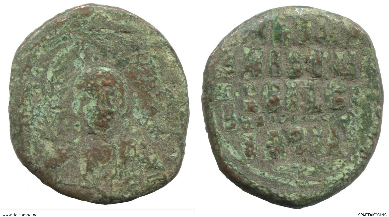 ANONYMOUS FOLLIS JESUS CHRIST 7.9g/27mm GENUINE BYZANTINE Coin #SAV1026.10.U.A - Byzantine
