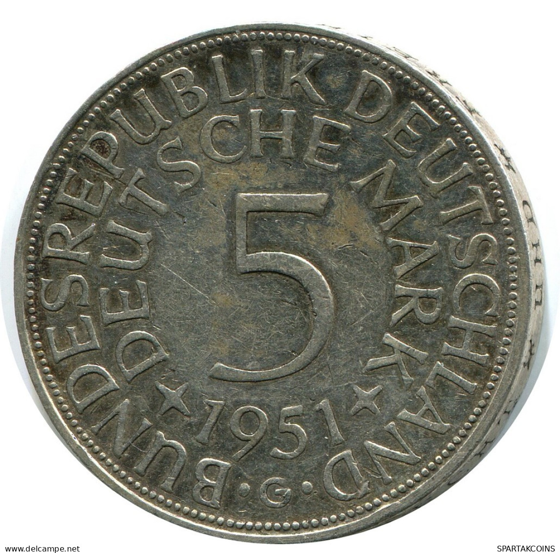5 DM 1951 G BRD DEUTSCHLAND Münze GERMANY #DB337.D.A - 5 Marchi