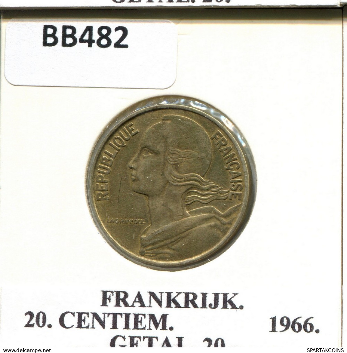 20 CENTIMES 1966 FRANKREICH FRANCE Französisch Münze #BB482.D.A - 20 Centimes