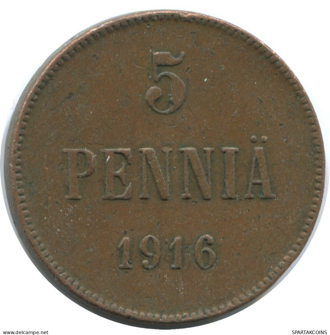 5 PENNIA 1916 FINLANDIA FINLAND Moneda RUSIA RUSSIA EMPIRE #AB167.5.E.A - Finland