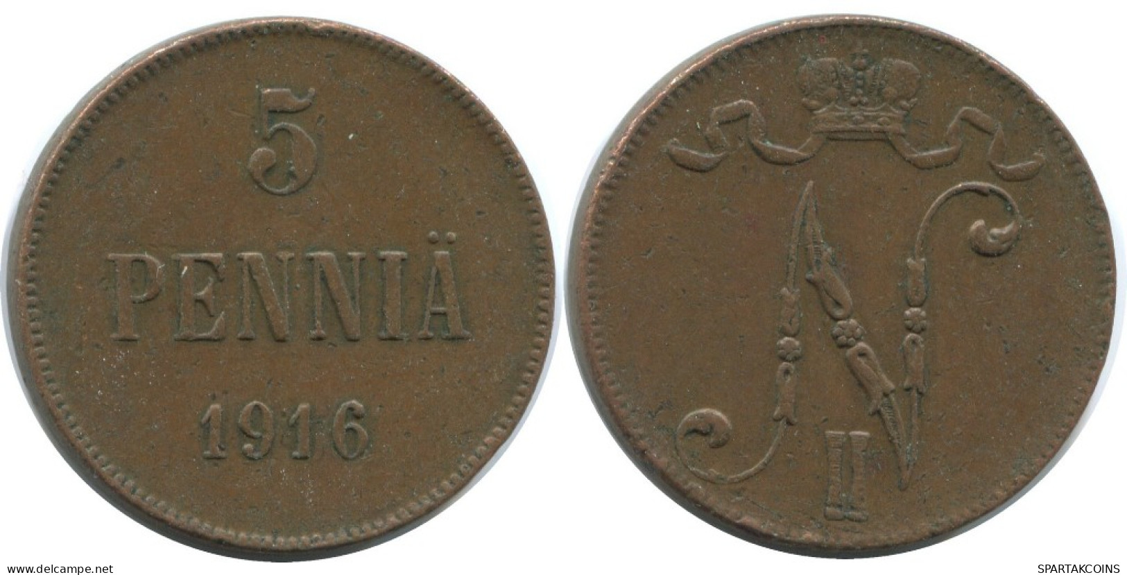 5 PENNIA 1916 FINLANDIA FINLAND Moneda RUSIA RUSSIA EMPIRE #AB167.5.E.A - Finnland