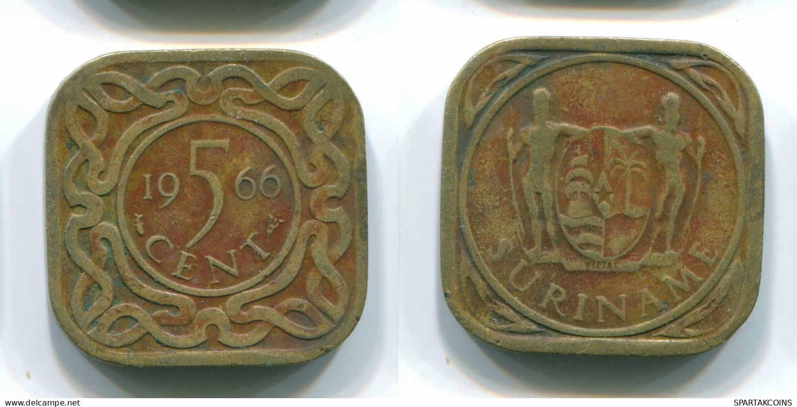 5 CENTS 1966 SURINAM NIEDERLANDE Nickel-Brass Koloniale Münze #S12794.D.A - Surinam 1975 - ...