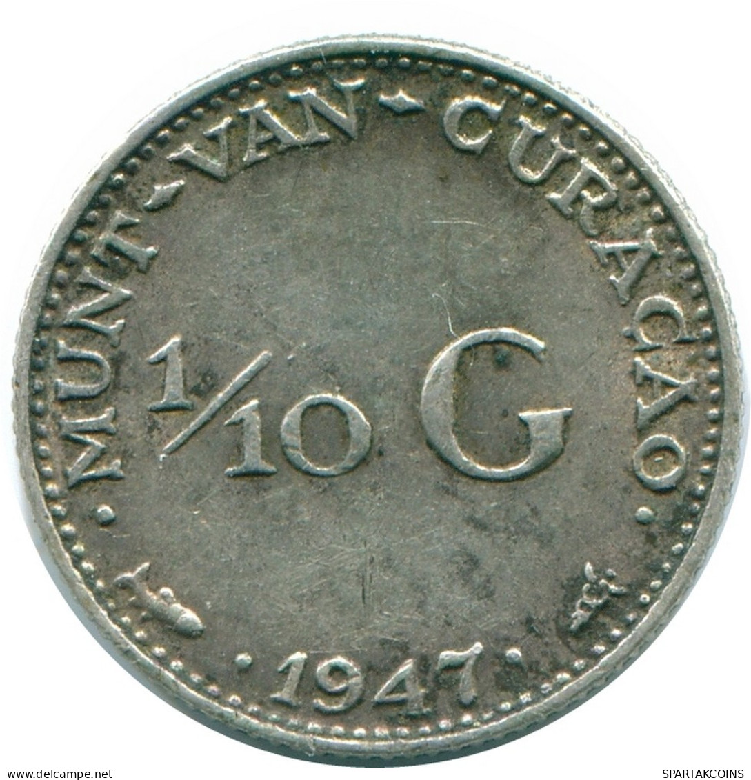 1/10 GULDEN 1947 CURACAO NIEDERLANDE SILBER Koloniale Münze #NL11864.3.D.A - Curacao