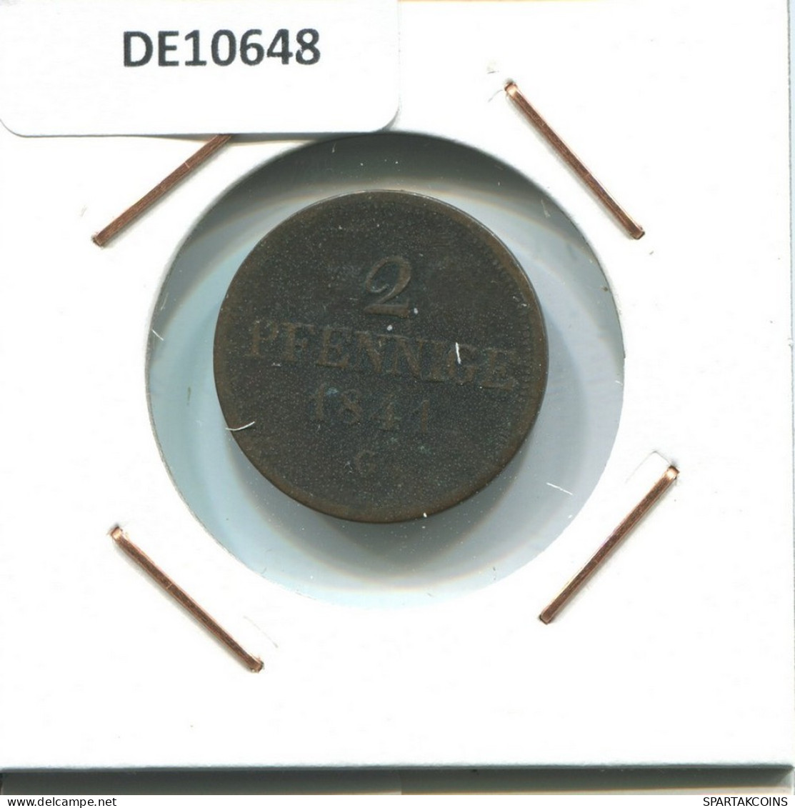 SAXONY 2 PFENNIG 1841 G Dresden Mint German States #DE10648.16.U.A - Sonstige & Ohne Zuordnung