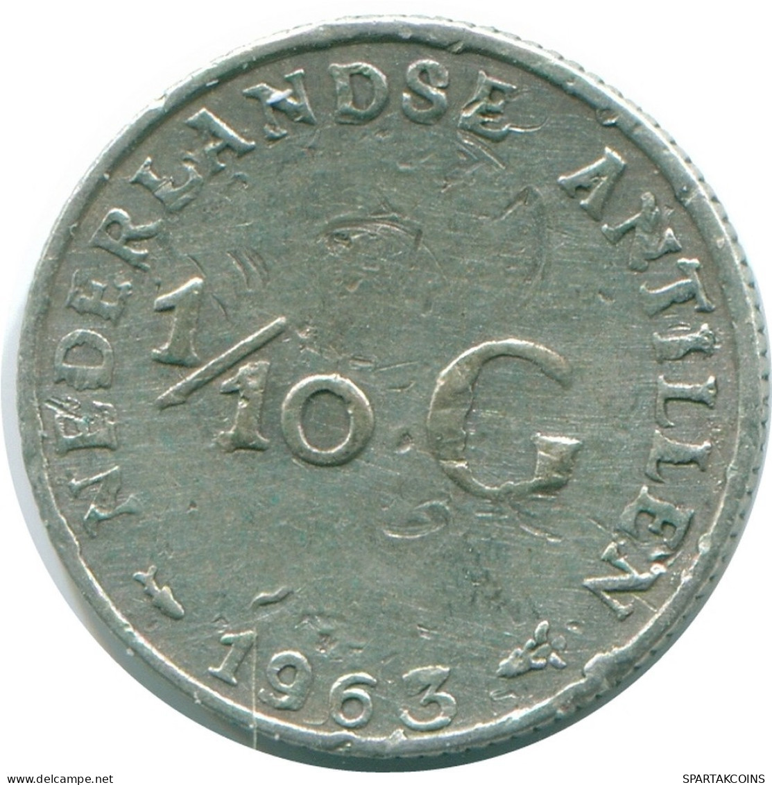 1/10 GULDEN 1963 ANTILLAS NEERLANDESAS PLATA Colonial Moneda #NL12534.3.E.A - Niederländische Antillen
