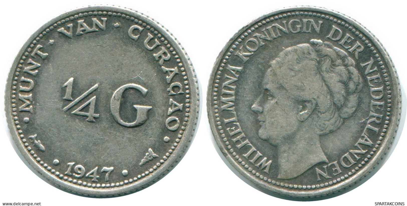 1/4 GULDEN 1947 CURACAO NIEDERLANDE SILBER Koloniale Münze #NL10800.4.D.A - Curaçao