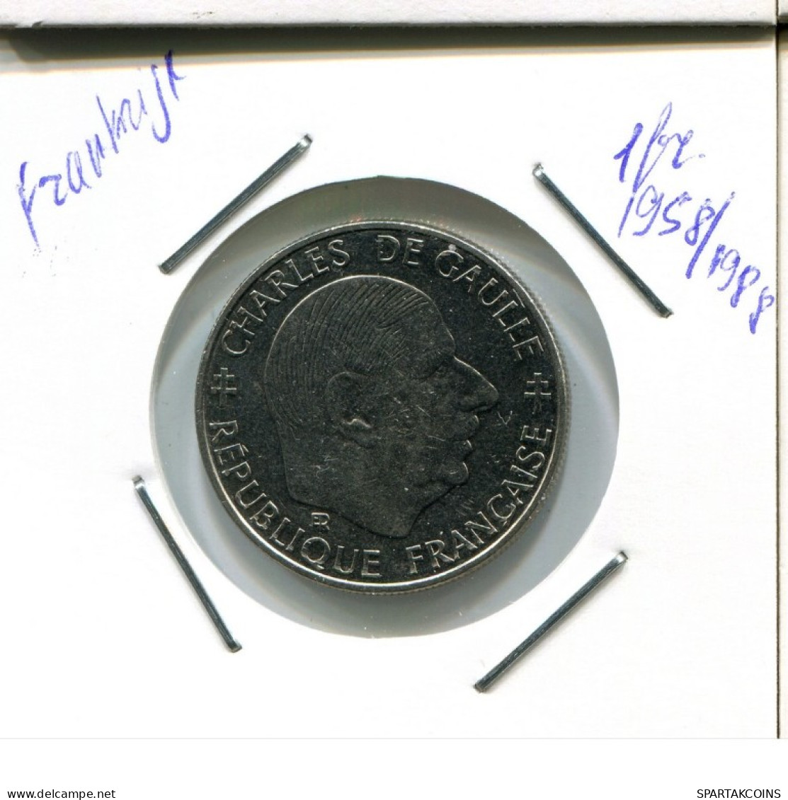 1 FRANC 1988 FRANCE Coin Coin CHARLES DE GAULLE #AN977.U.A - 1 Franc