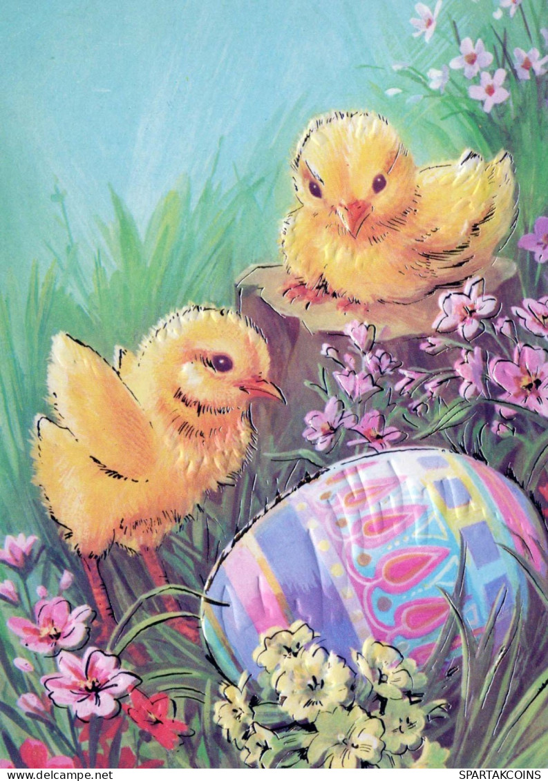 OSTERN HUHN EI Vintage Ansichtskarte Postkarte CPSM #PBO705.A - Easter