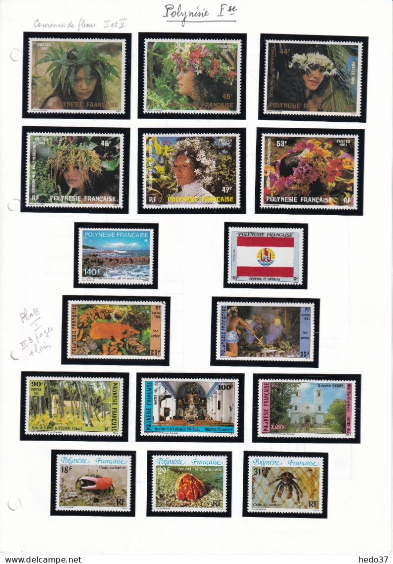 Polynésie - Collection 1981/1990 - Neufs ** sans charnière - Cote Yvert 510 € - TB