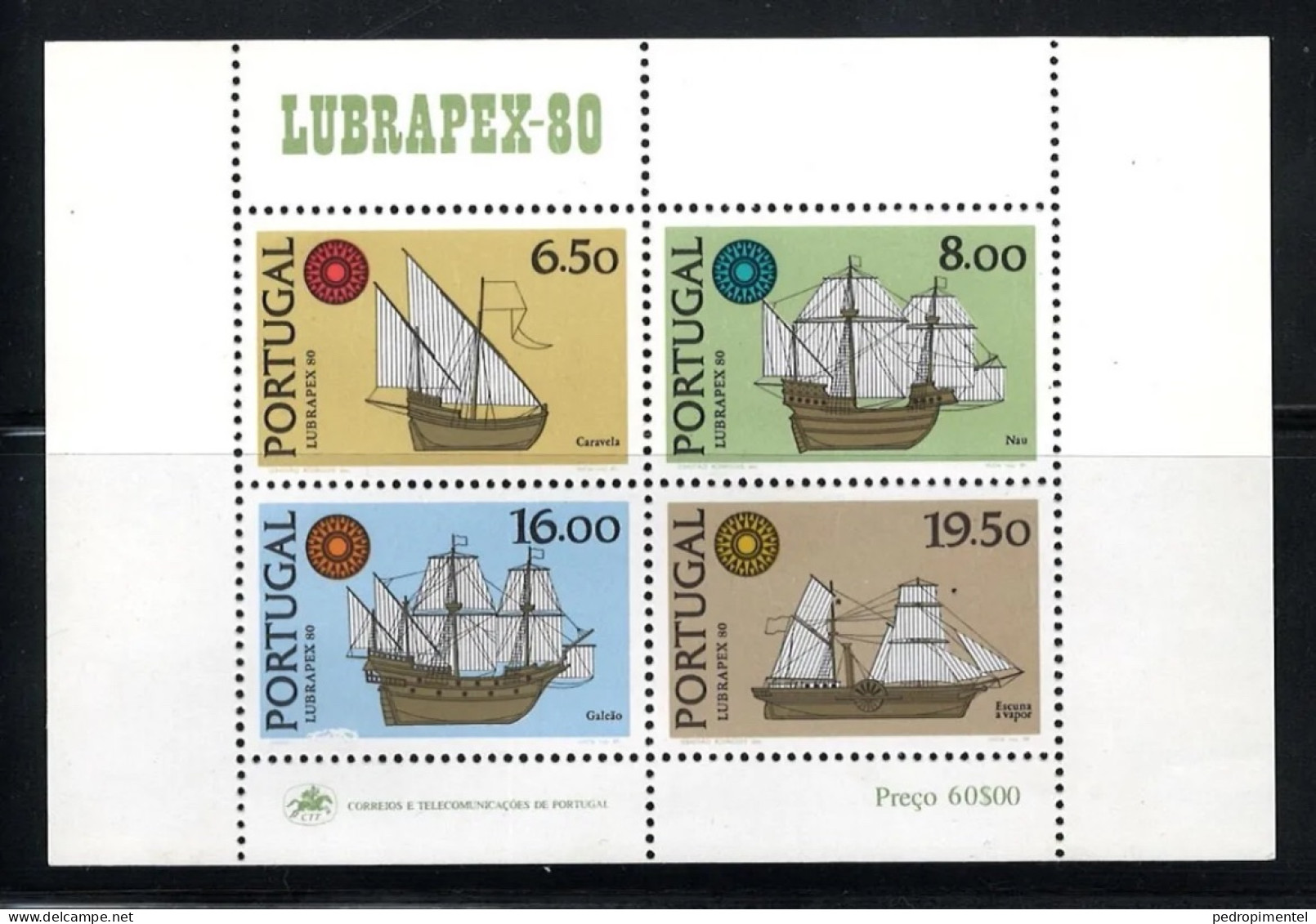 Portugal Stamps 1980 "Lubrapex 80" Condition MNH #1492-1495 (minisheet+stamps) - Ongebruikt